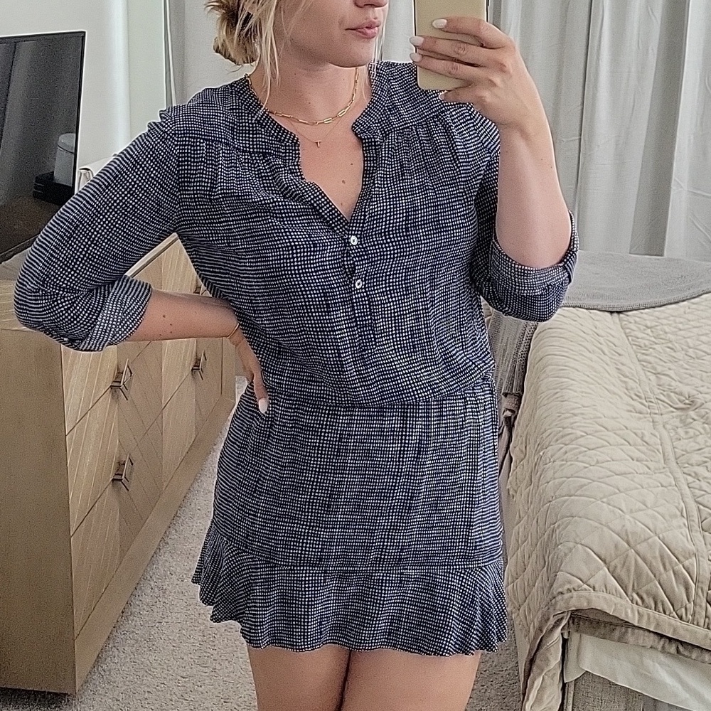 Joie Blue & White Mini Dress - Picture 1 of 7